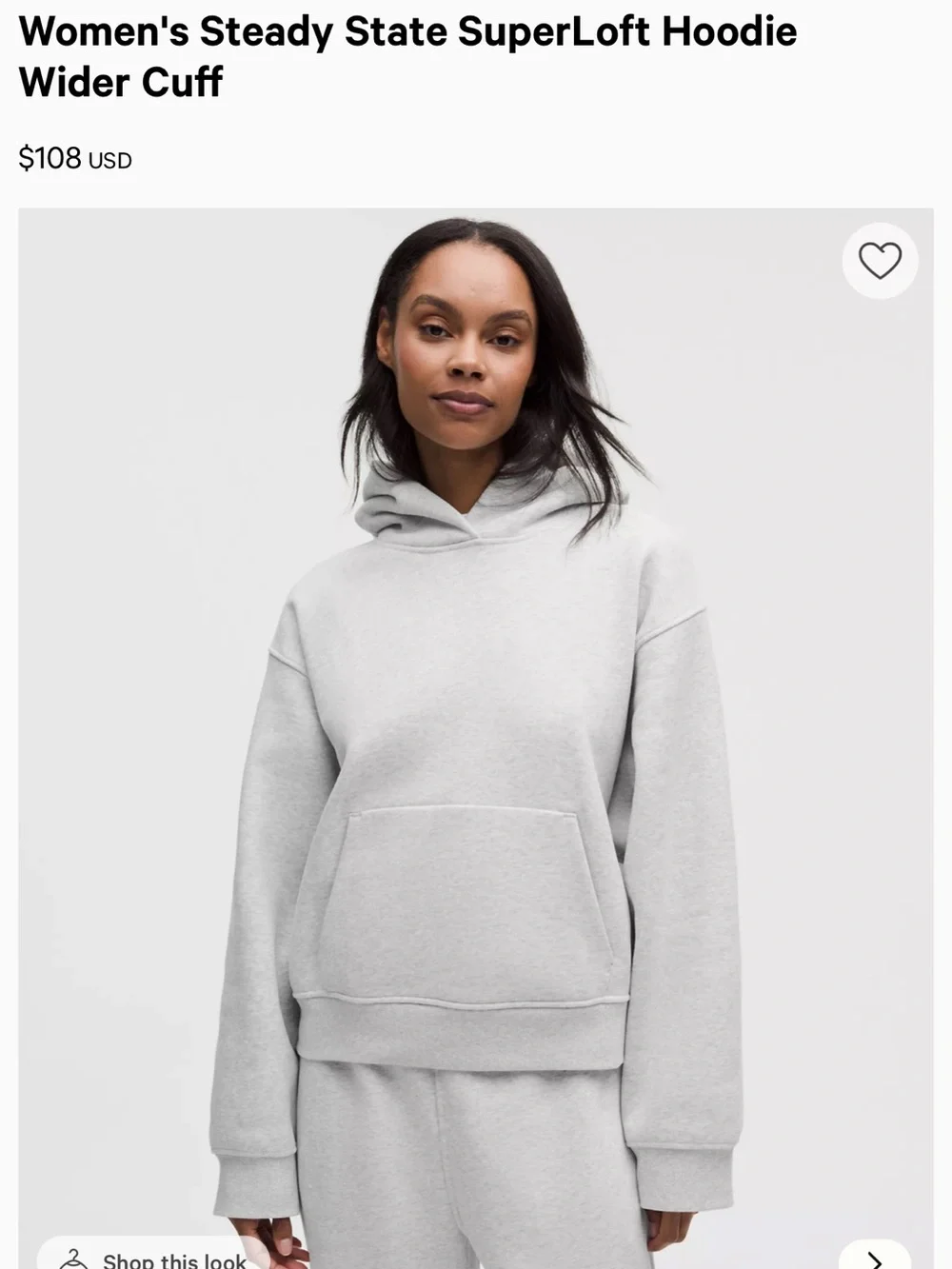 lululemon athletica Light Gray SuperLoft Hoodie